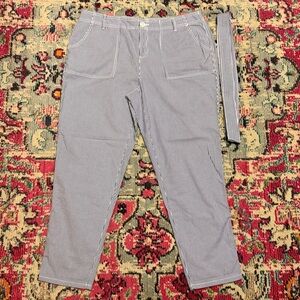Liz Claiborne Cotton Striped Pants with Belt